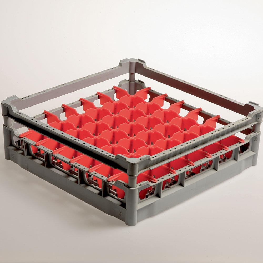 Panier 49 verres Ø 63 mm, h130 mm, Polyprop.