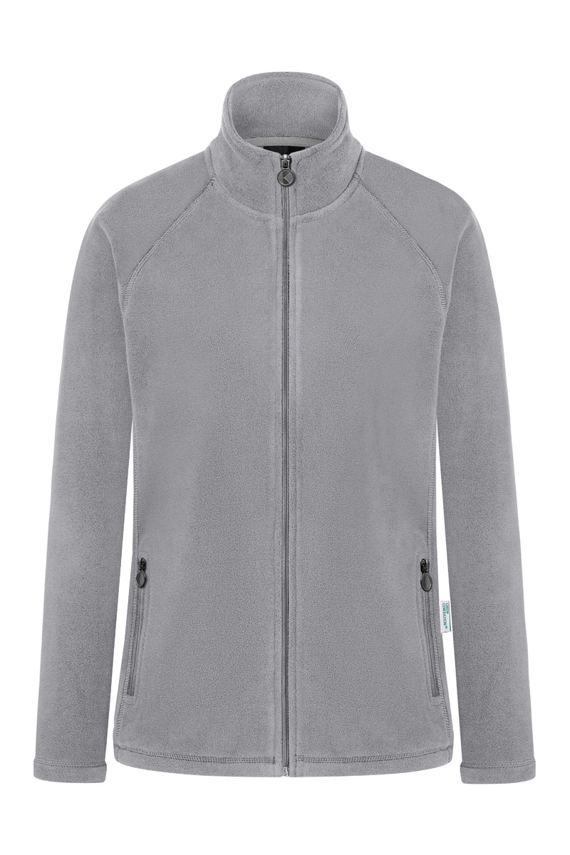 Damen Workwear Fleecejacke Warm-Up, aus nachhaltigem Material - Platingrau - L
