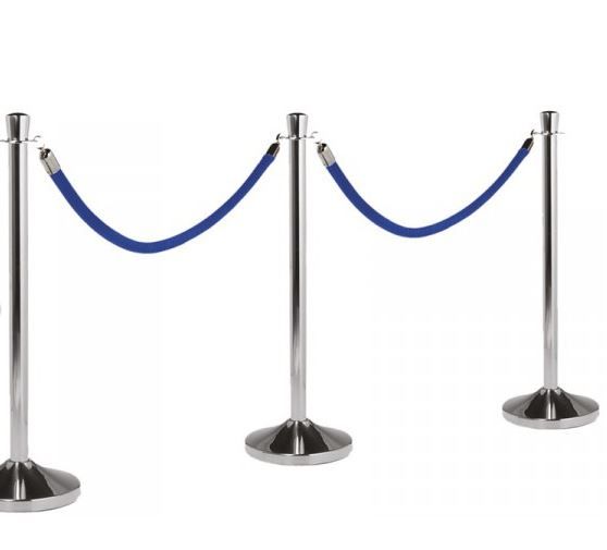 Absperrkordel Chrom Samt Blau | 1.5 meter | DELUXE Absperrkordel Chrom Samt Blau | 1.5 meter | DELUXE
