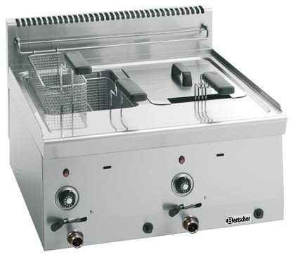 Gas-Friteuse 600 Serie | 2x8 Liter | 13,4kW | 600x600x(h)290mm