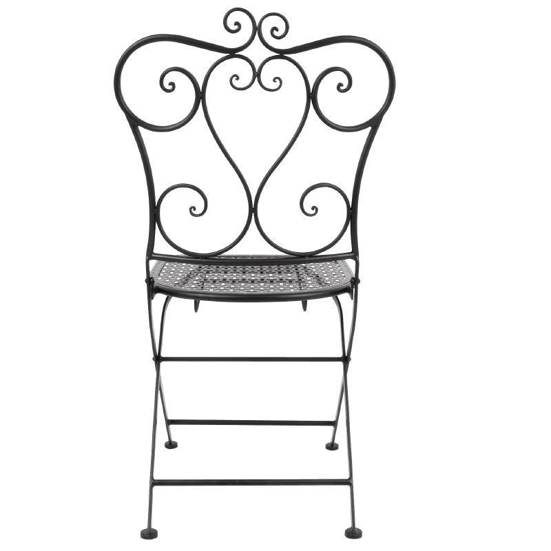 Terrassenstühle | 2 Stück | Sitzhöhe: 45cm | Stahl | Schwarz