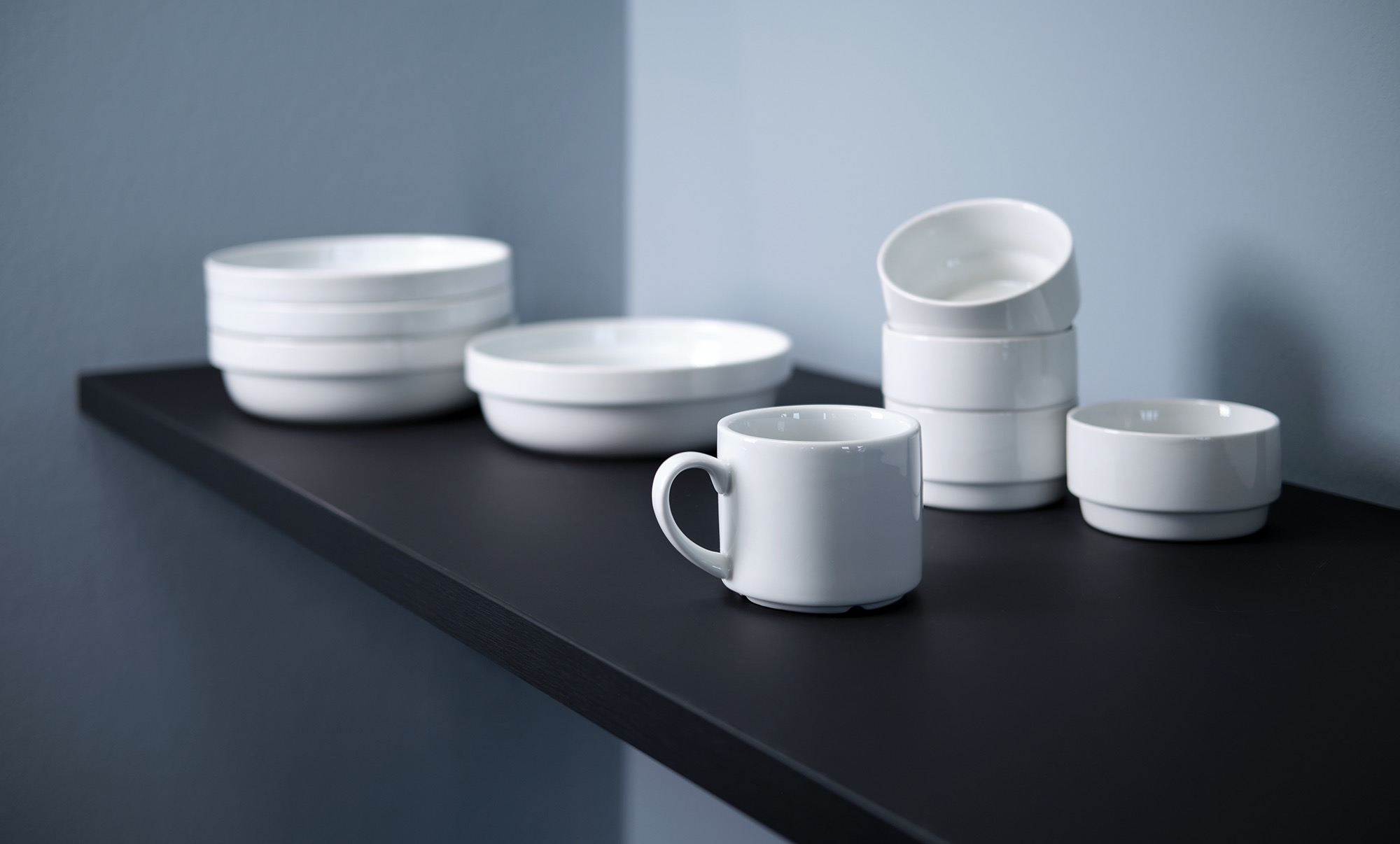 Becher Set HAMBURG SYSTEM, 300 ml, Ø 8,5 cm, Set á 6 Stück, Porzellan