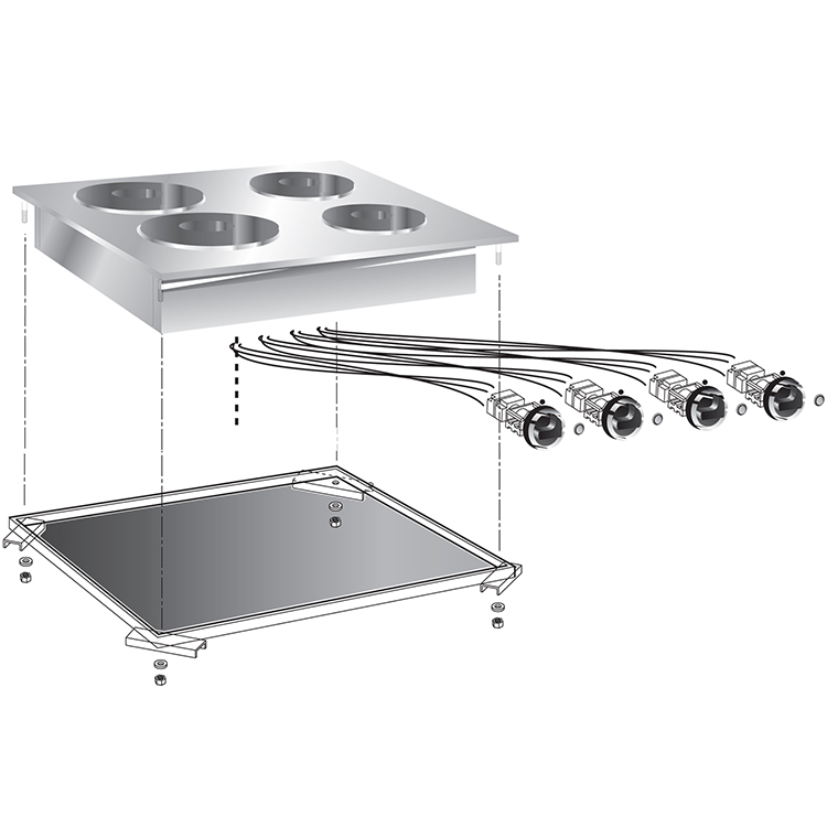 Drop-in Elektrische Kookplaat | 4 Platen | 8,2kW 