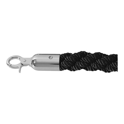 Corde Noir | Anneaux Chromée | 150cm