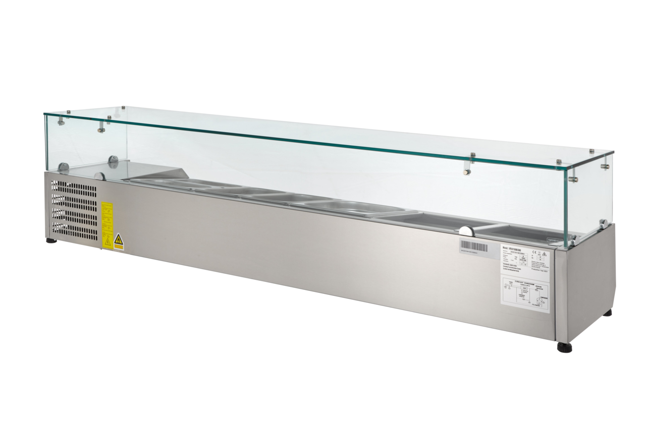 Vitrine réfrigérée ECO 9 x GN 1/3 avec superstructure en verre