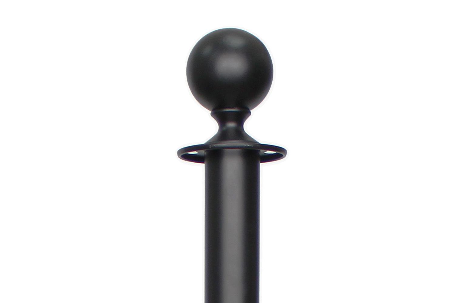Poteau de barrière - Inox - 100 cm - Noir