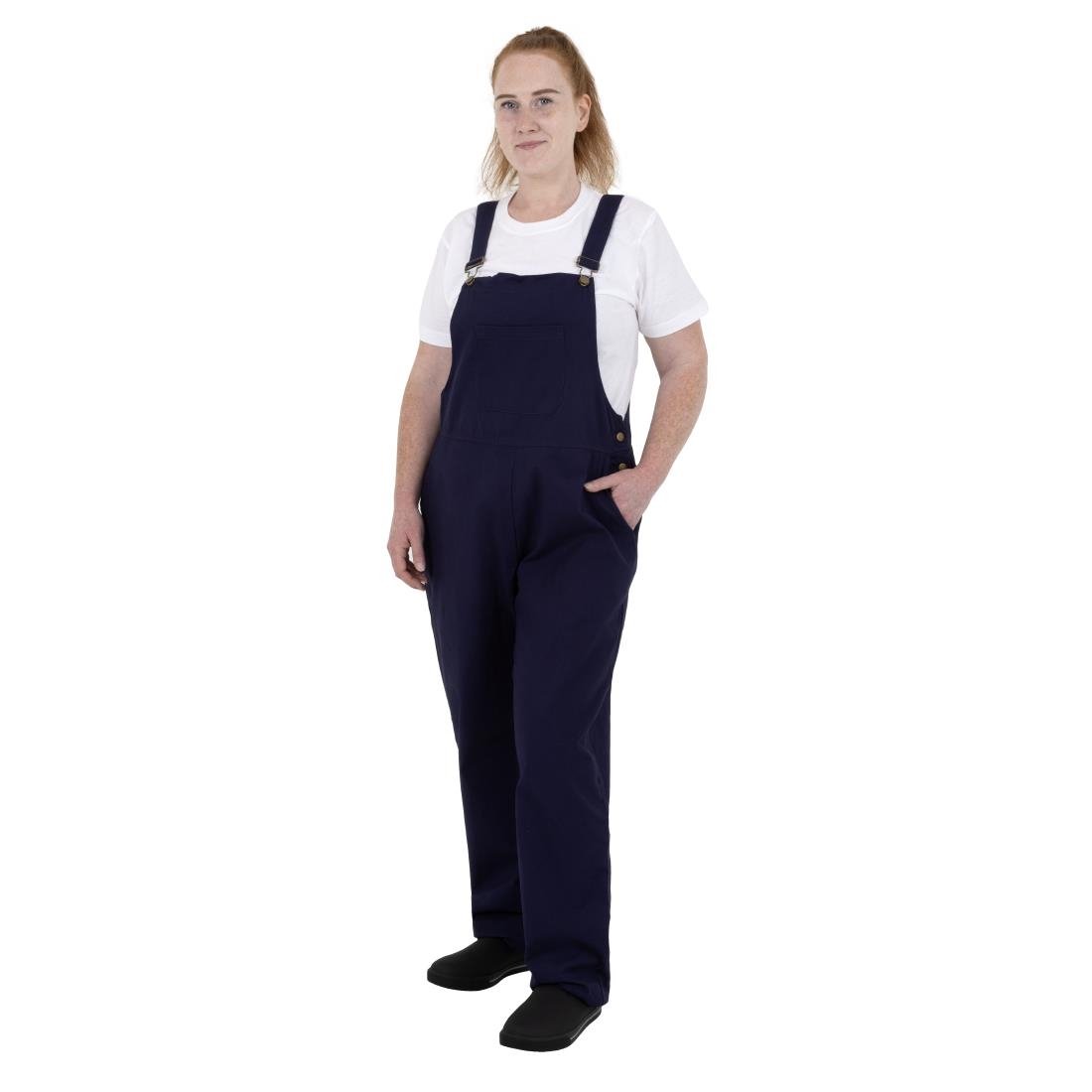Salopette à plastron et bretelles en toile de coton Southside bleu marine L Salopette à plastron et bretelles en toile de coton Southside bleu marine L