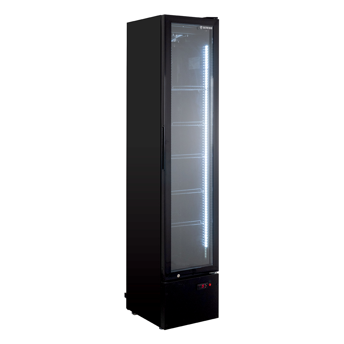 Drankenkoelkast GKS-160 Slim, 160 liter koelvolume, binnenverlichting, zwart