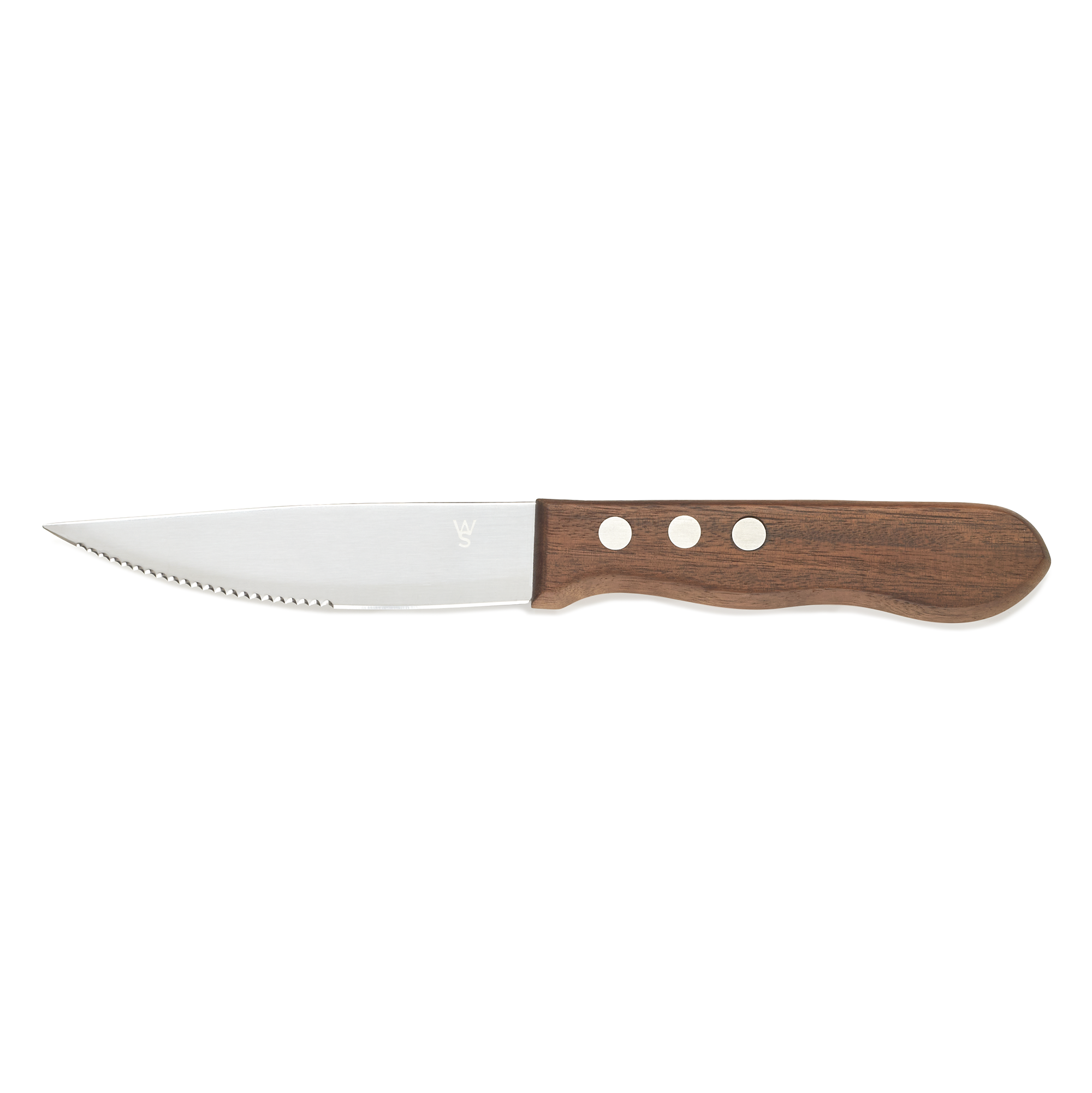 Steakmessenset, met pakkahouten handvat, 25 cm, set van 6 stuks, hout, roestvrij staal 13/0