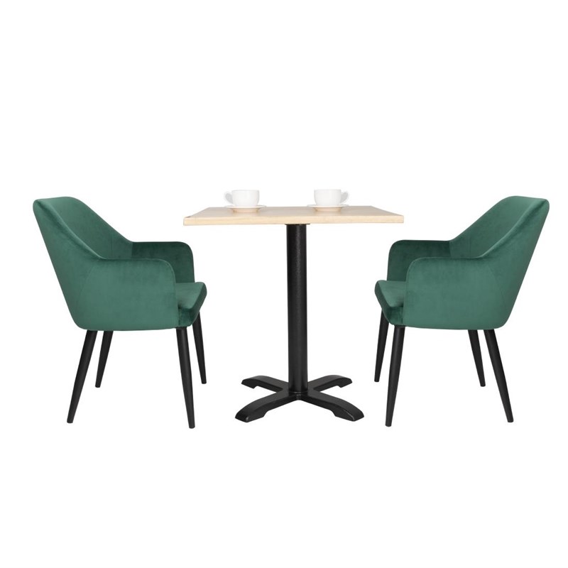 Bolero Lia Velvet Stoel Donkergroen - Set 2 Stuks 
