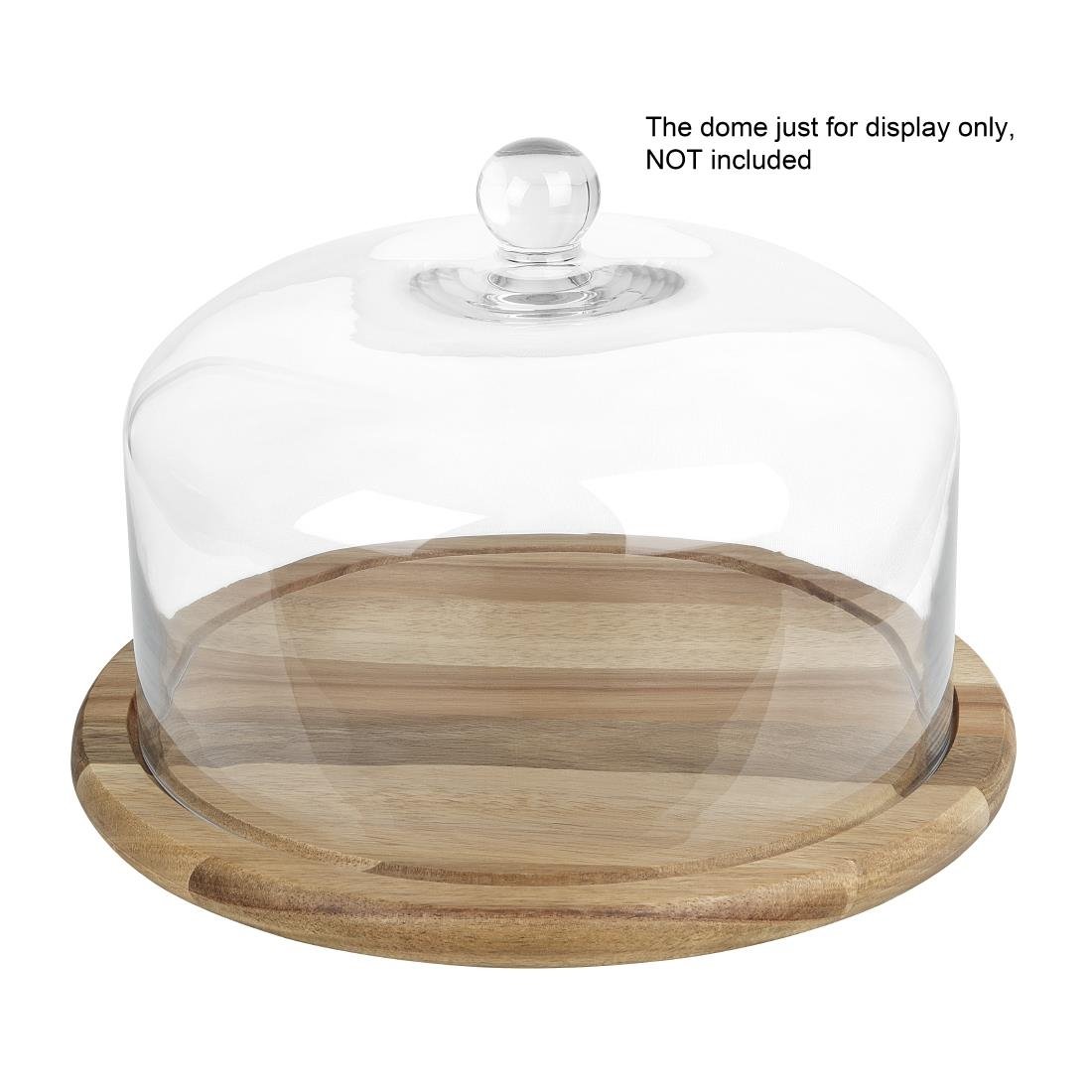 Planche ronde en bois d'acacia pour cloche de 280 mm