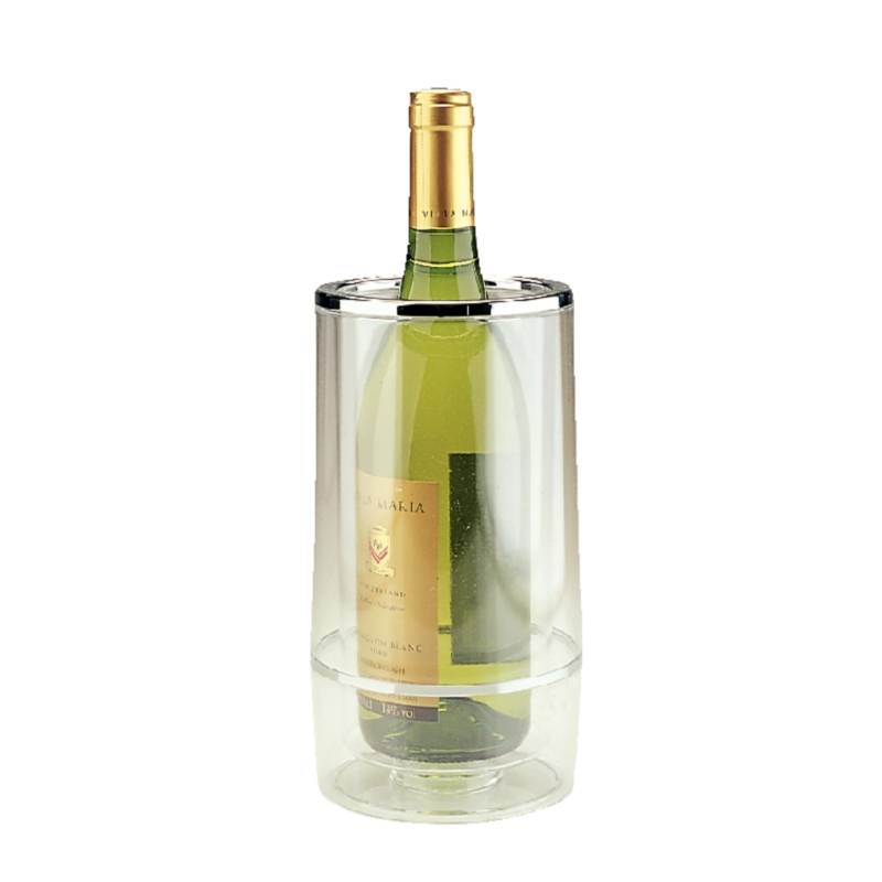 Seau à Champagne + Double Paroi Et Bord Chromé - Acrylique Transparent - Ø120mmx230(h)mm