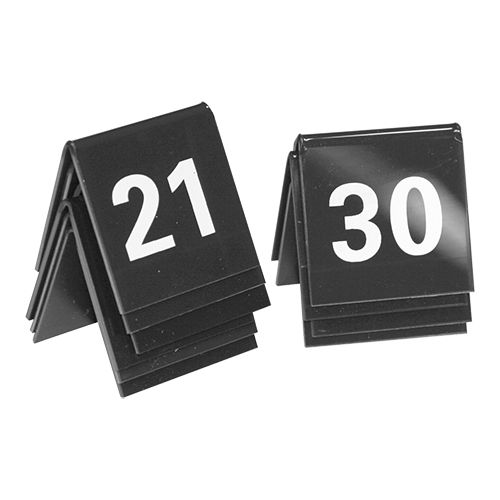 Tischnummern Set | Kunststoff | Schwarz | 21 bis 30