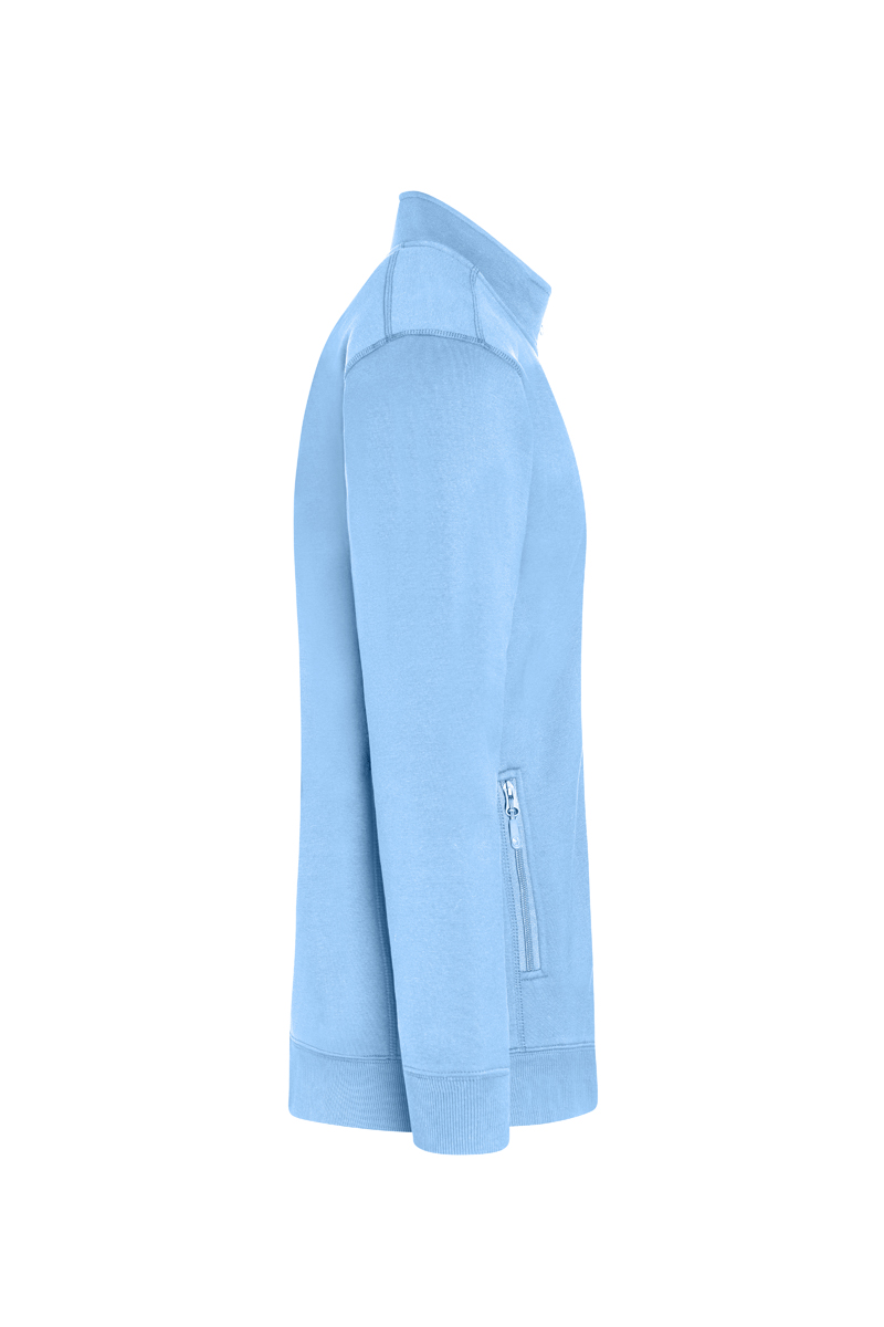 Herren Workwear Sweatjacke Soft-Face, aus nachhaltigem Material - Eisblau - L