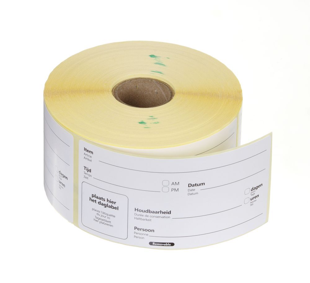 Houdbaarheidsstickers - multifunctioneel - eenvoudig te verwijderen - Wit - 500 st. - 100x50mm
