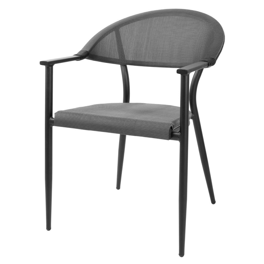 Bolero Santiago Outdoor-Sessel Schwarz (4 Stück)