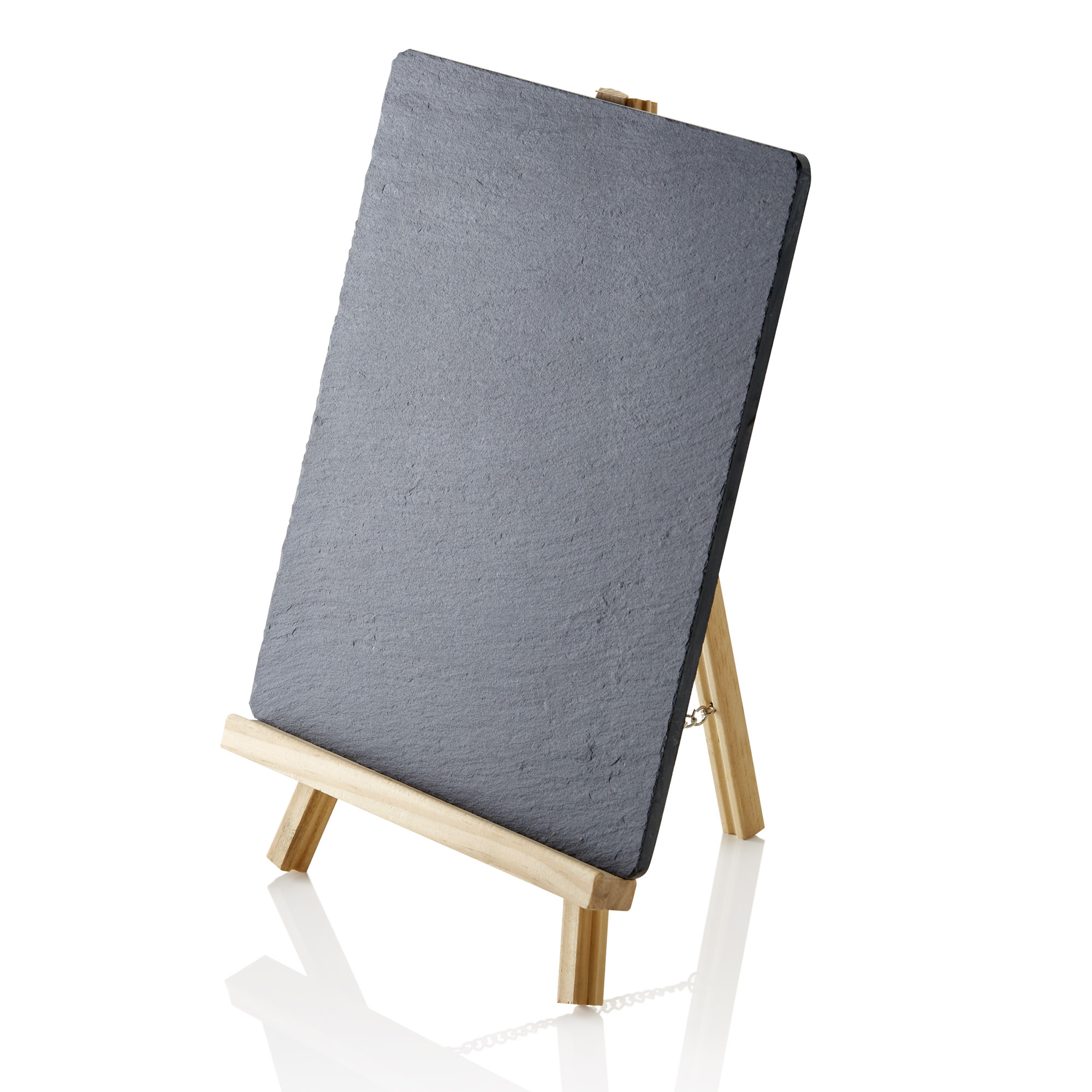 Planche d'ardoise naturelle SLATE LINE, 24 x 21 cm, ardoise naturelle, bois