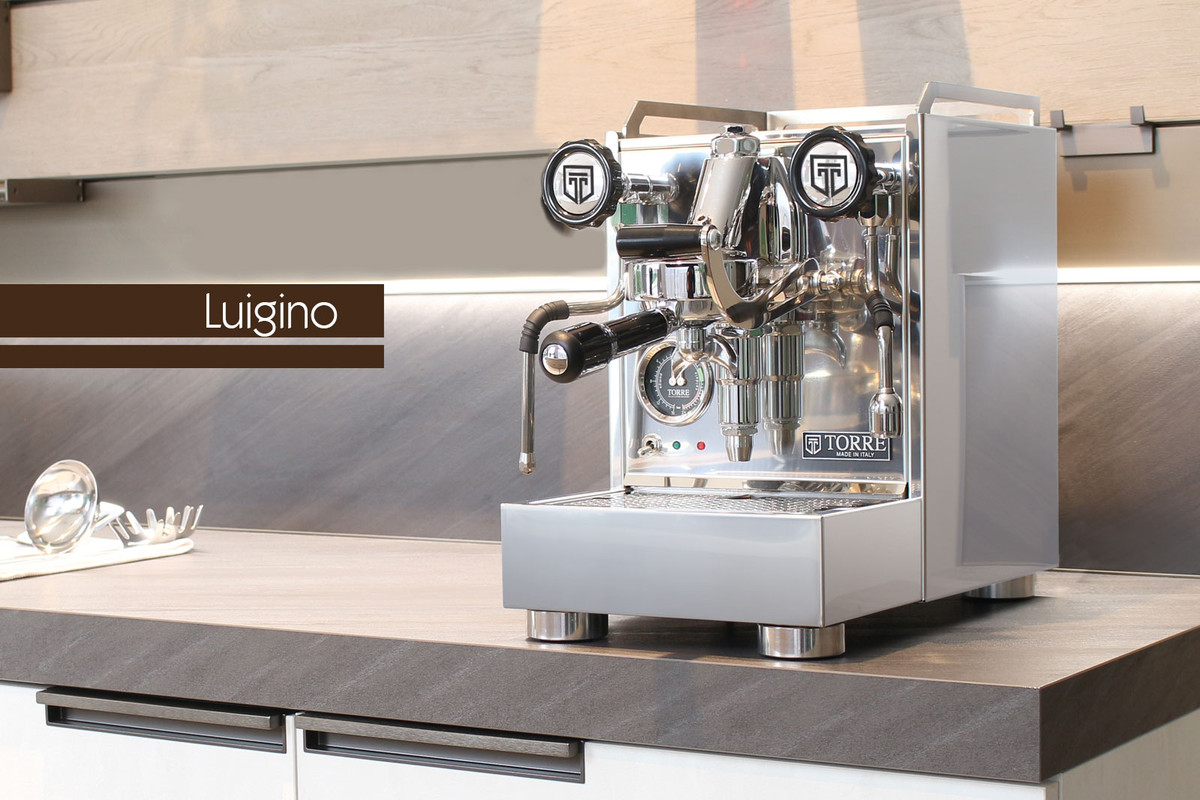 Machine à espresso en acier inoxydable Torre Luigino - Manches en bois