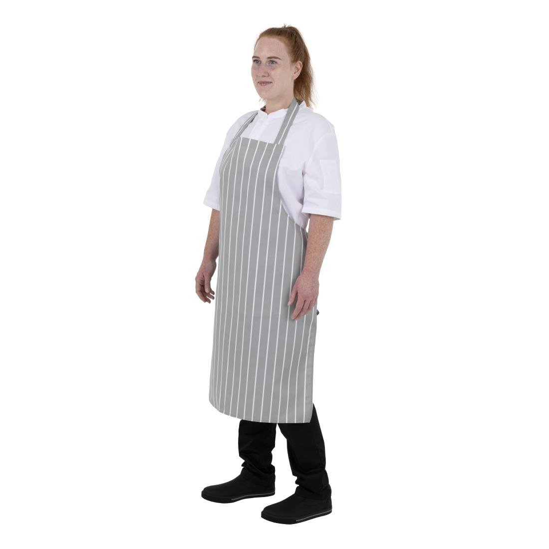 Whites schort grijs wit slagers streep