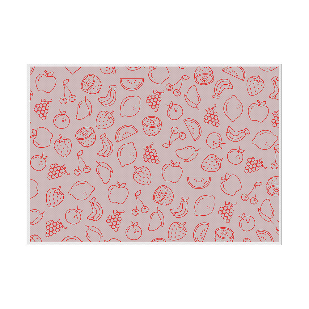 Placemat Set van 6 Stuks Fruit Abstract Rood