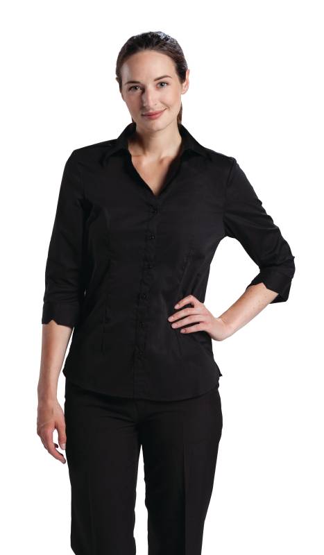 Uniform Works Stretch Shirt - Zwart - Beschikbaar in vijf maten - Dames