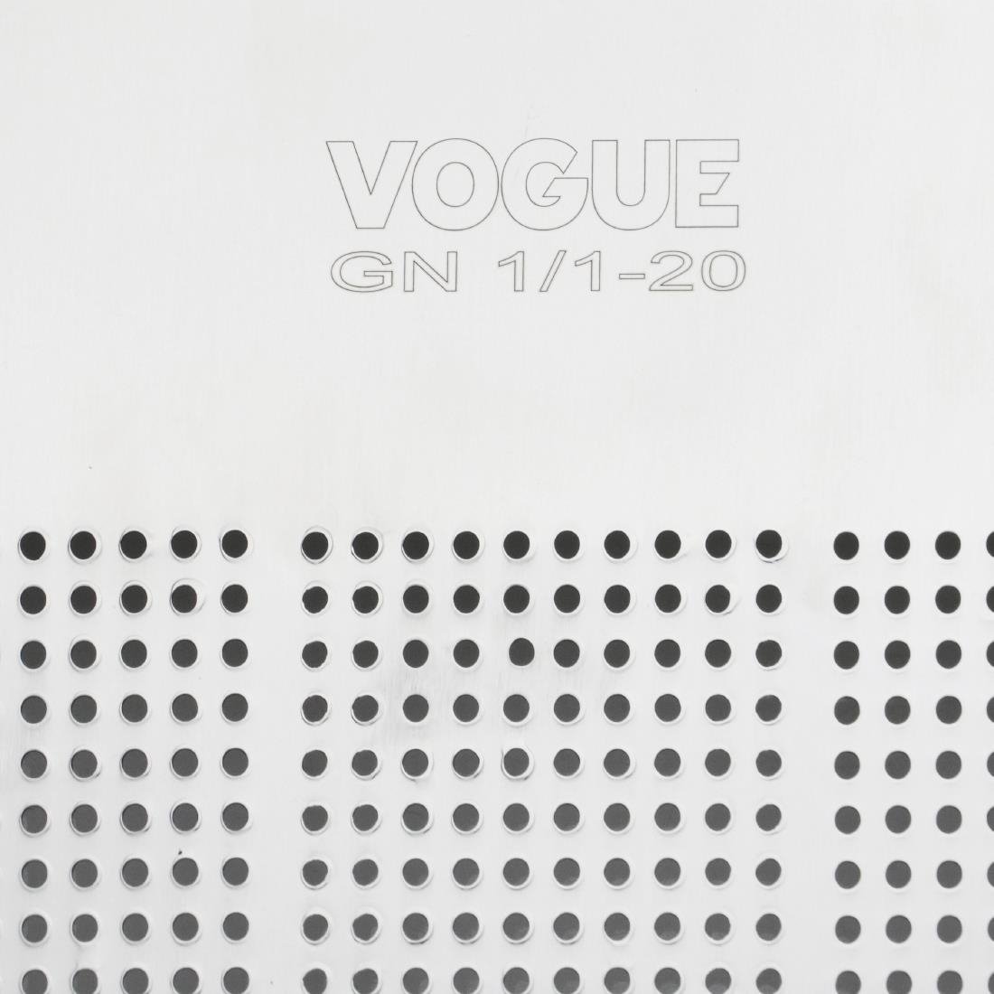 Vogue Edelstahl Schwerlast perforiertes 1/1 Gastronorm Blech 20mm