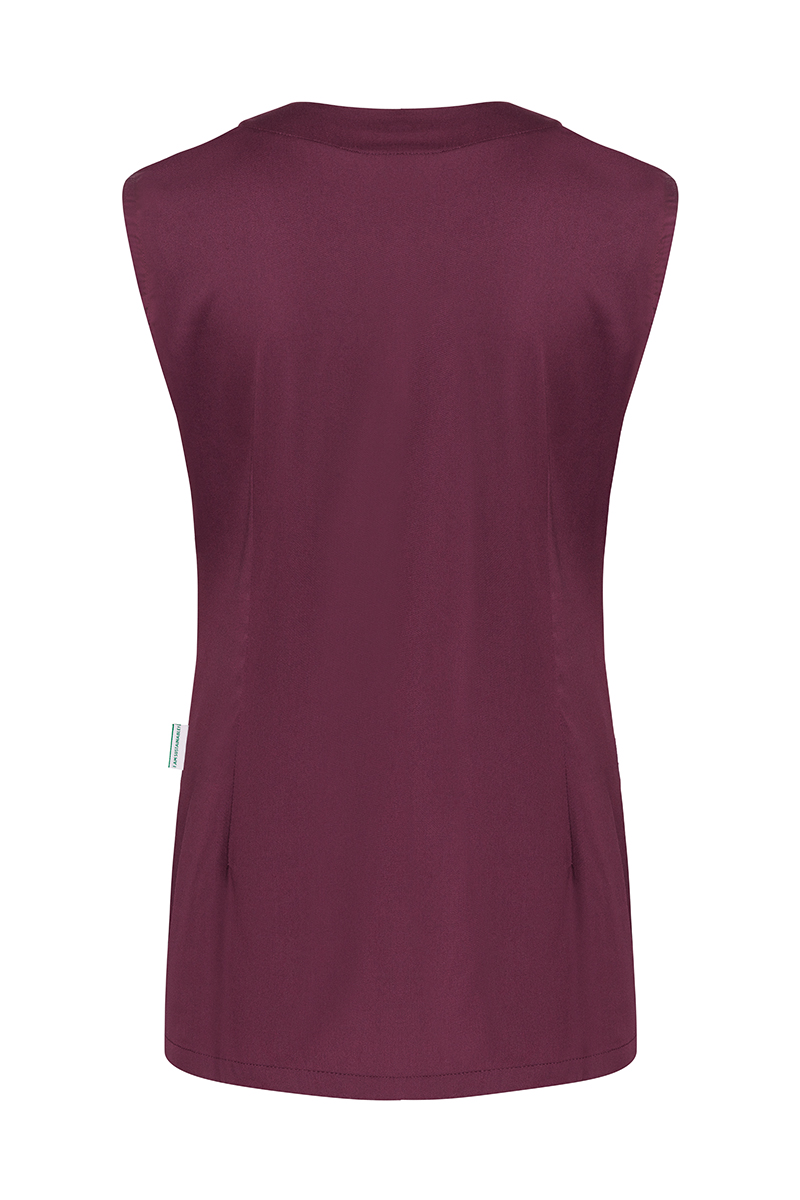 Ärmelloser Damenkasack Essential, aus nachhaltigem Material - Aubergine - 52