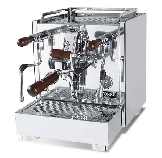 Machine à espresso en acier inoxydable Torre Teresina - poignées en bois