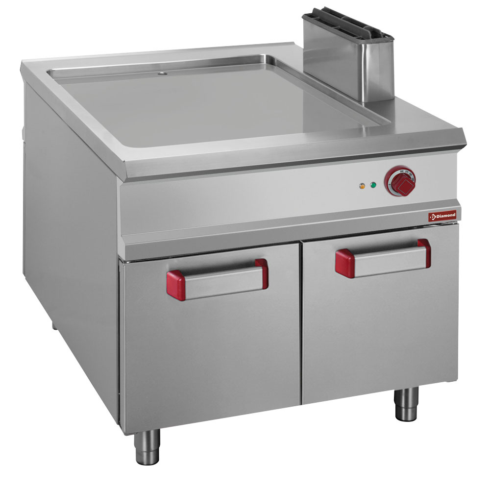 Pass-Through bakplaat elektrisch met onderkast - Glad - 900x1100x(h)850mm