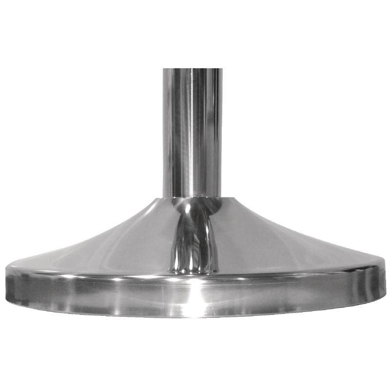 Afzetpaal Chroom | Bolle Knop | Betonnen Voet | 950(h)mm