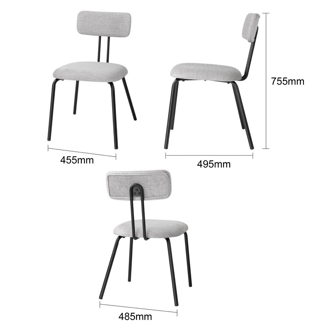 Chaises Bolero Fairfield noires et grises (lot de 2)