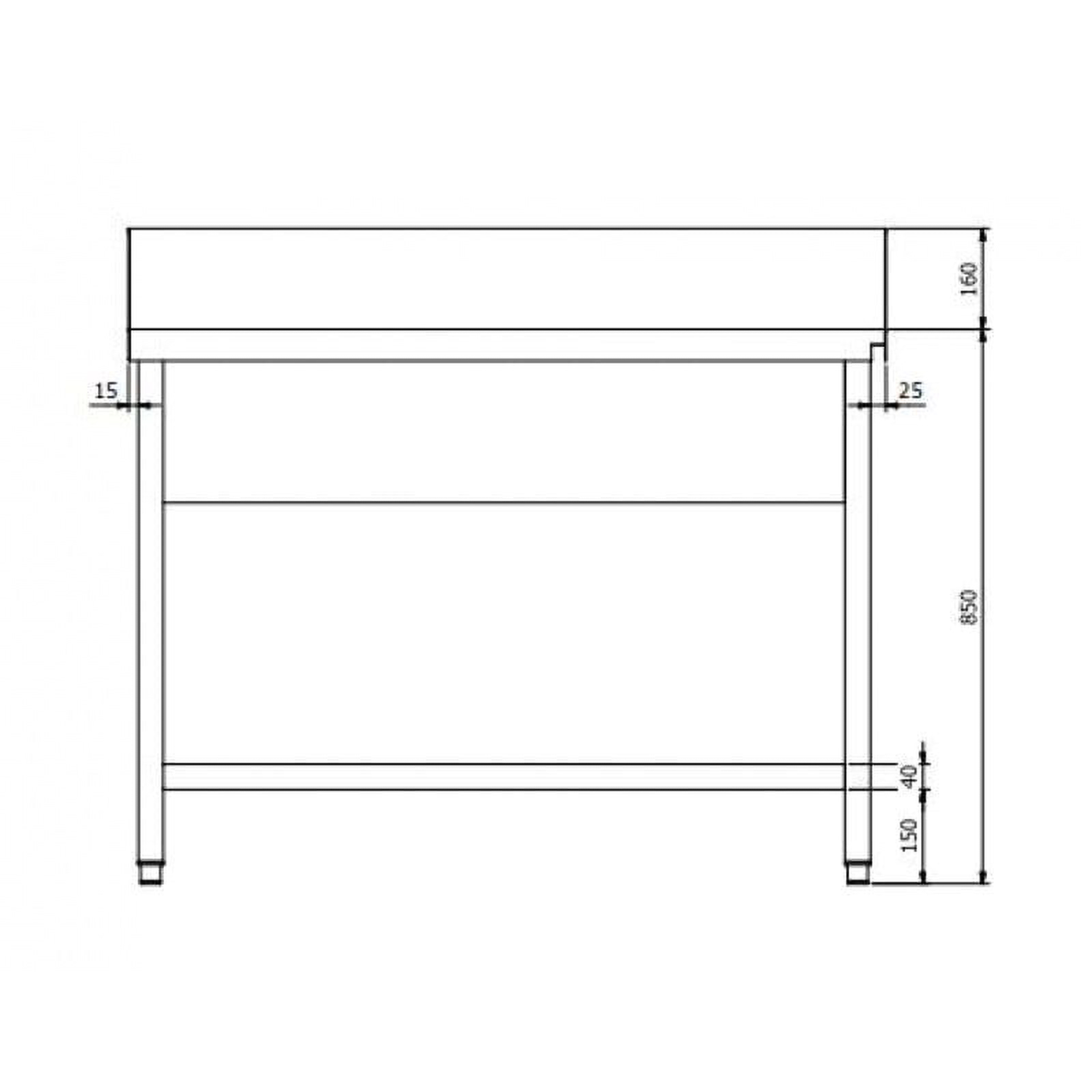 Zulauftisch PROFI 1000 x 700 Links für HSM ECO, PROFI & HYPRO