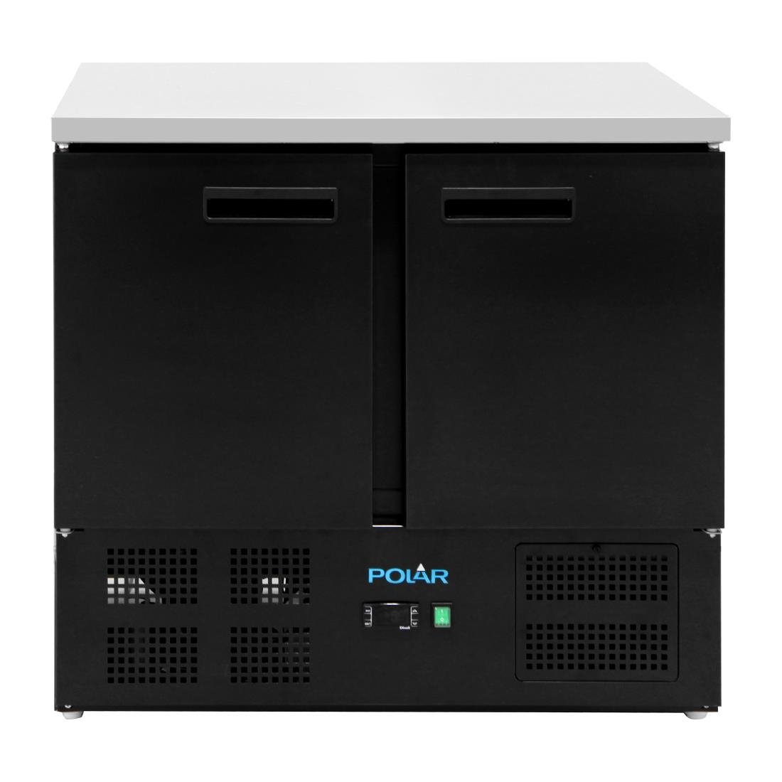 Polar G-Series Doppel Tür Kühlschrank Theke Schwarz 257Ltr