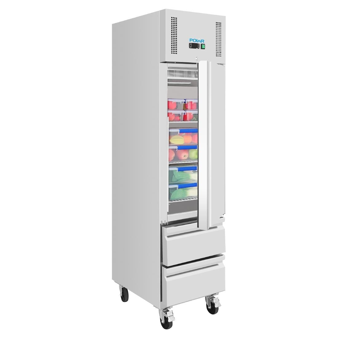 Armoire réfrigérée positive GN slimline 1 porte 2 tiroirs Polar série U 292 L