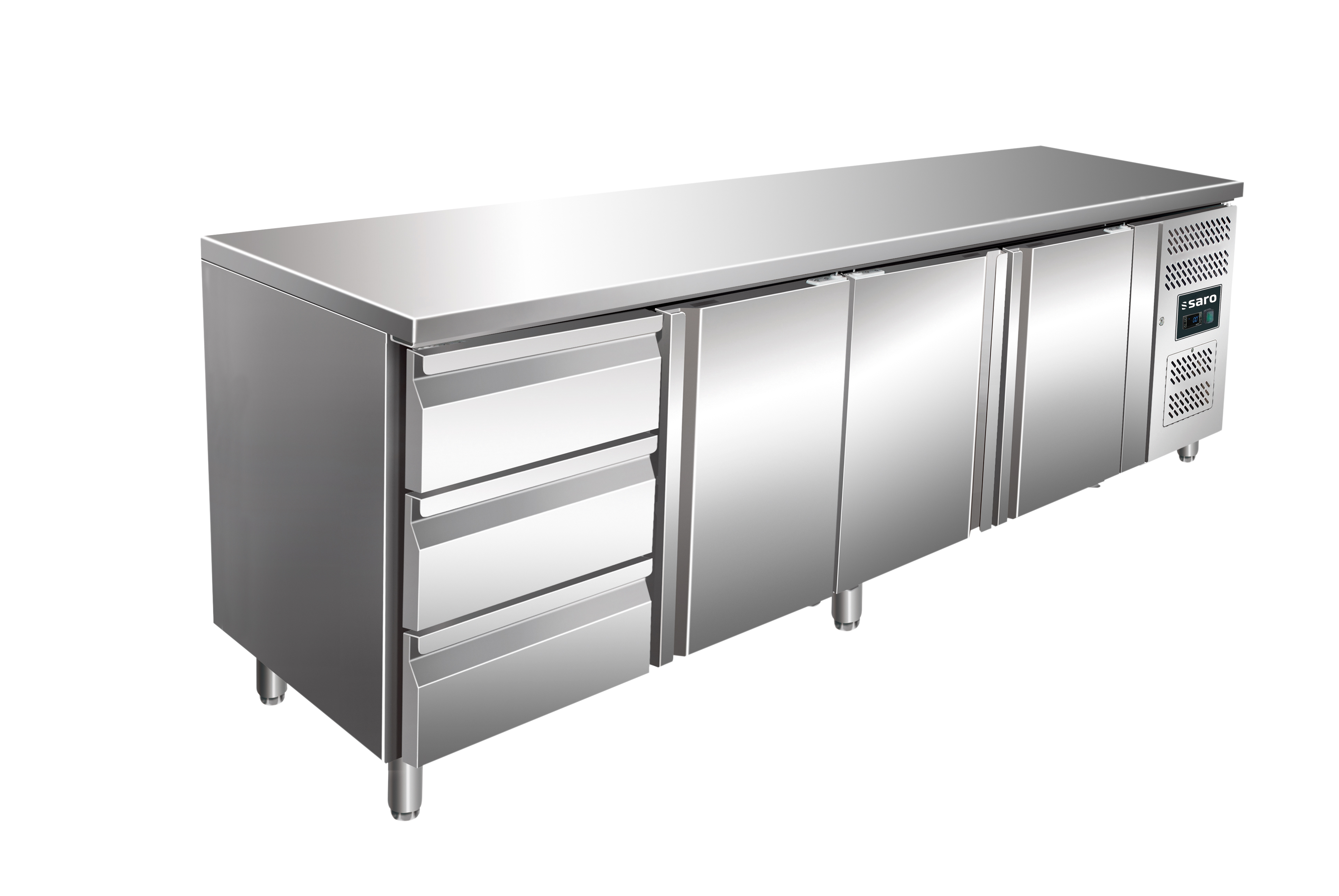 Table réfrigérée SARO, 3 portes + 1x set de 3 tiroirs, KYLJA 4130 TN