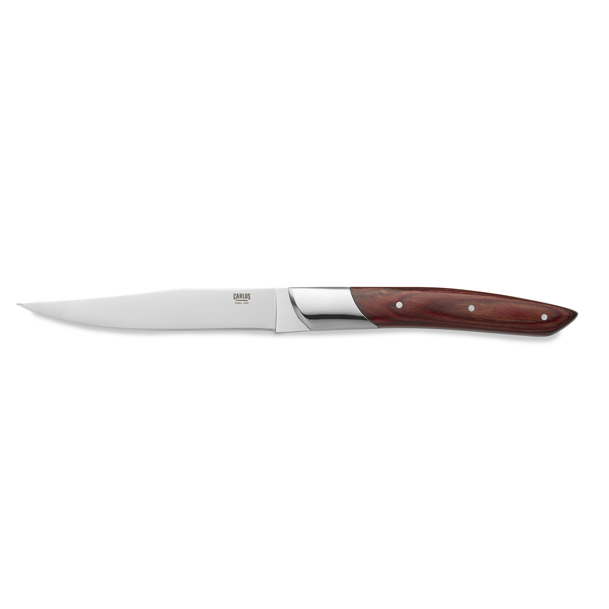 Steakmesser Set CARLOS - mit rotem Pakkaholzgriff - 24 cm - Set á 6 Stück
