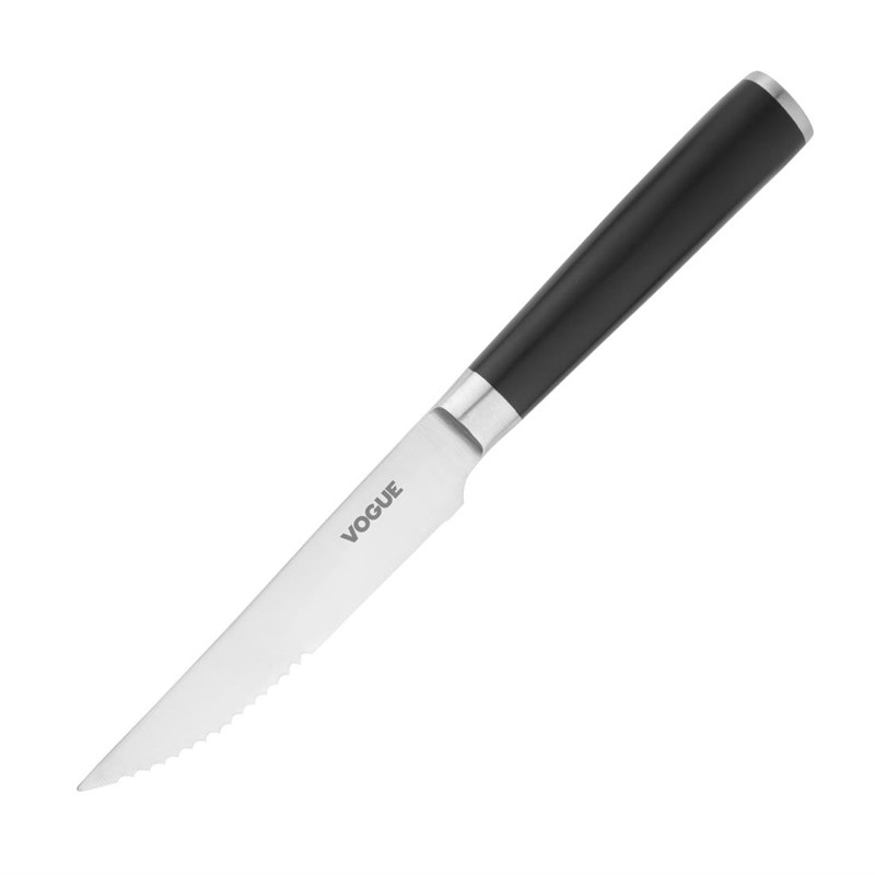 Couteau de bistro Vogue avec bord dentelé 120 mm