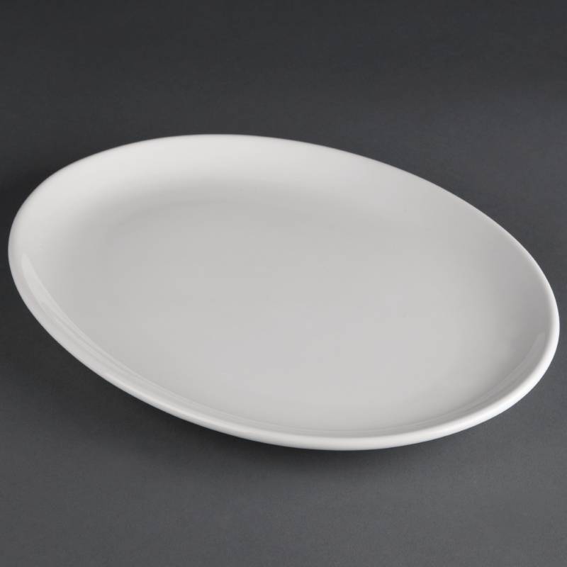 Assiette Creuse Ovale - Athena - Porcelaine Blanche - 305x242mm - 6 Pièces