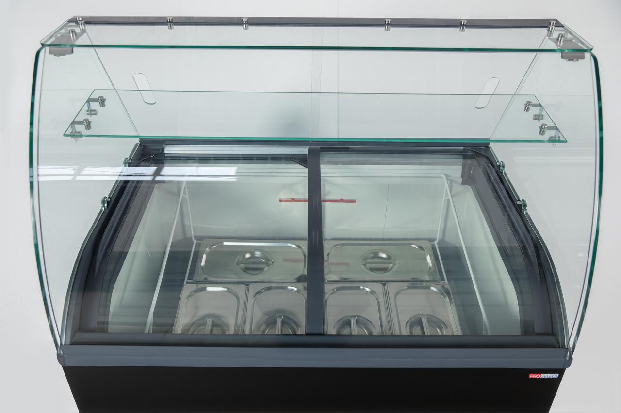 Schepijsvitrine - 6x5L - zwart - 103x68x(h)85cm