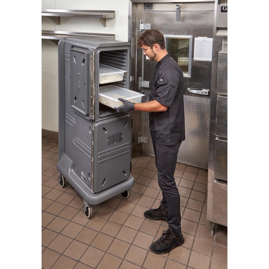 Cambro Ultra Pro Servierwagen, hoch, zweitürig, für warme und kalte Speisen, Anthrazit