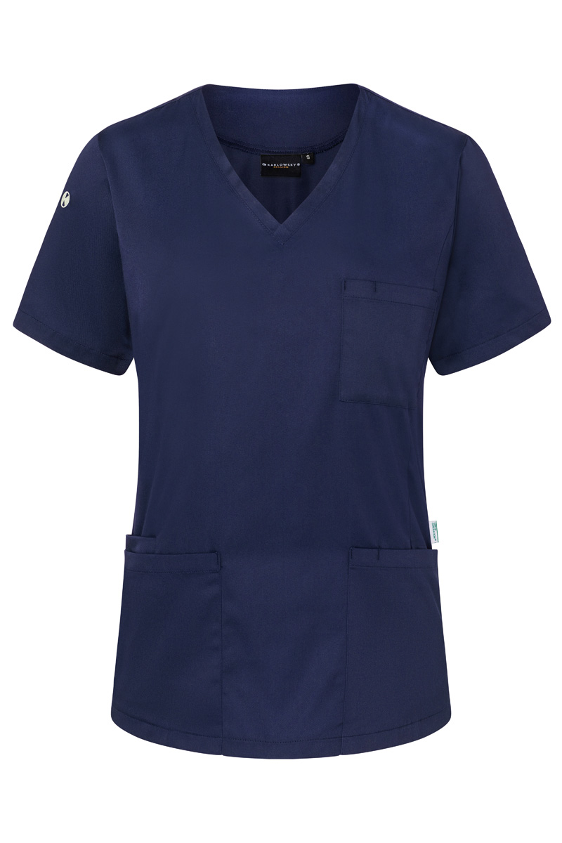Kurzarm Damen-Schlupfkasack Essential, aus nachhaltigem Material - Marine - M