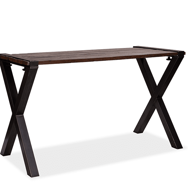 Old Dutch Table avec plateau en bois de grange, version haute, pieds en X, 120x80x110 cm (BxTxH), 30120HX