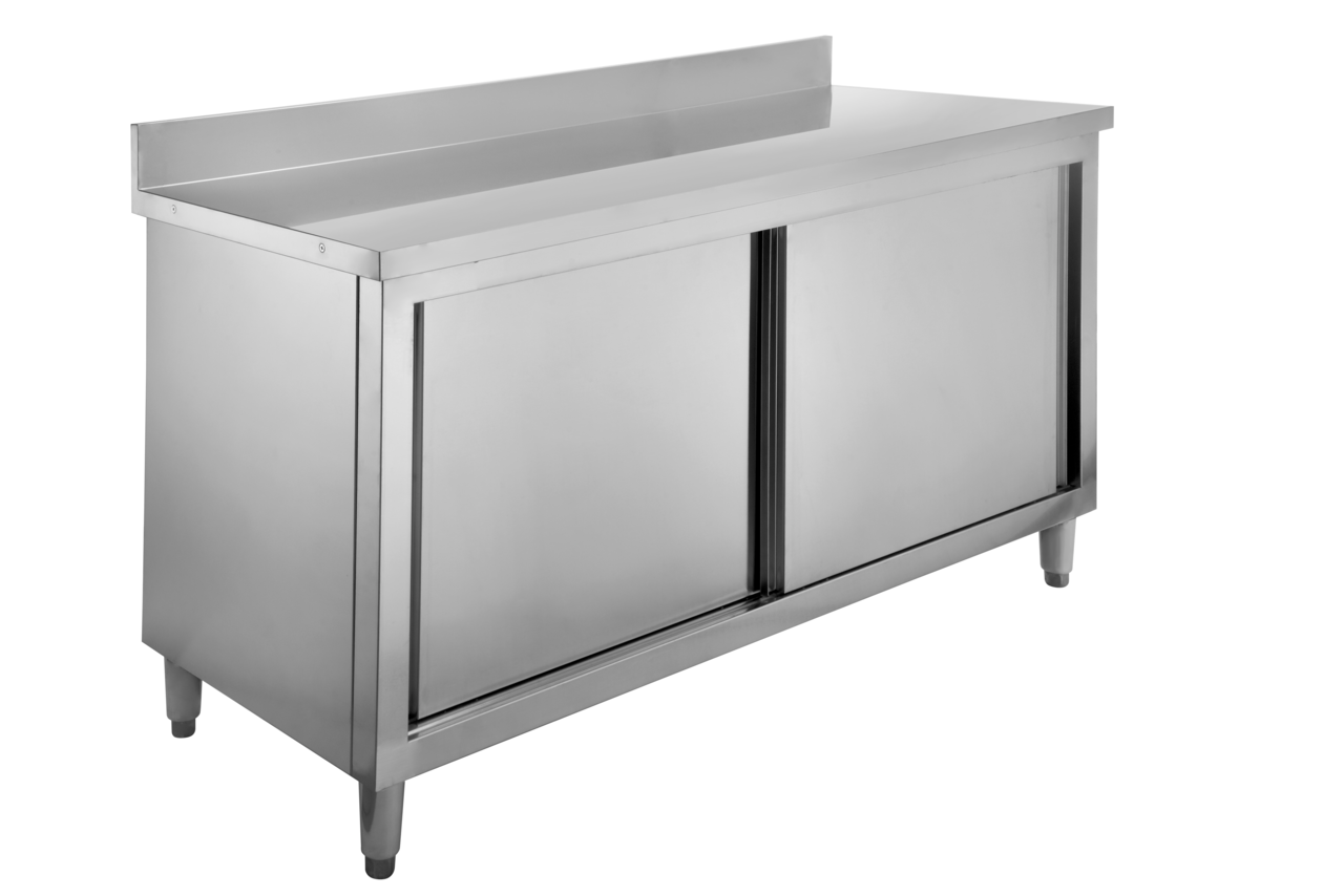 RVS werkkast Basic 180x60 met opstaande rand 100 mm