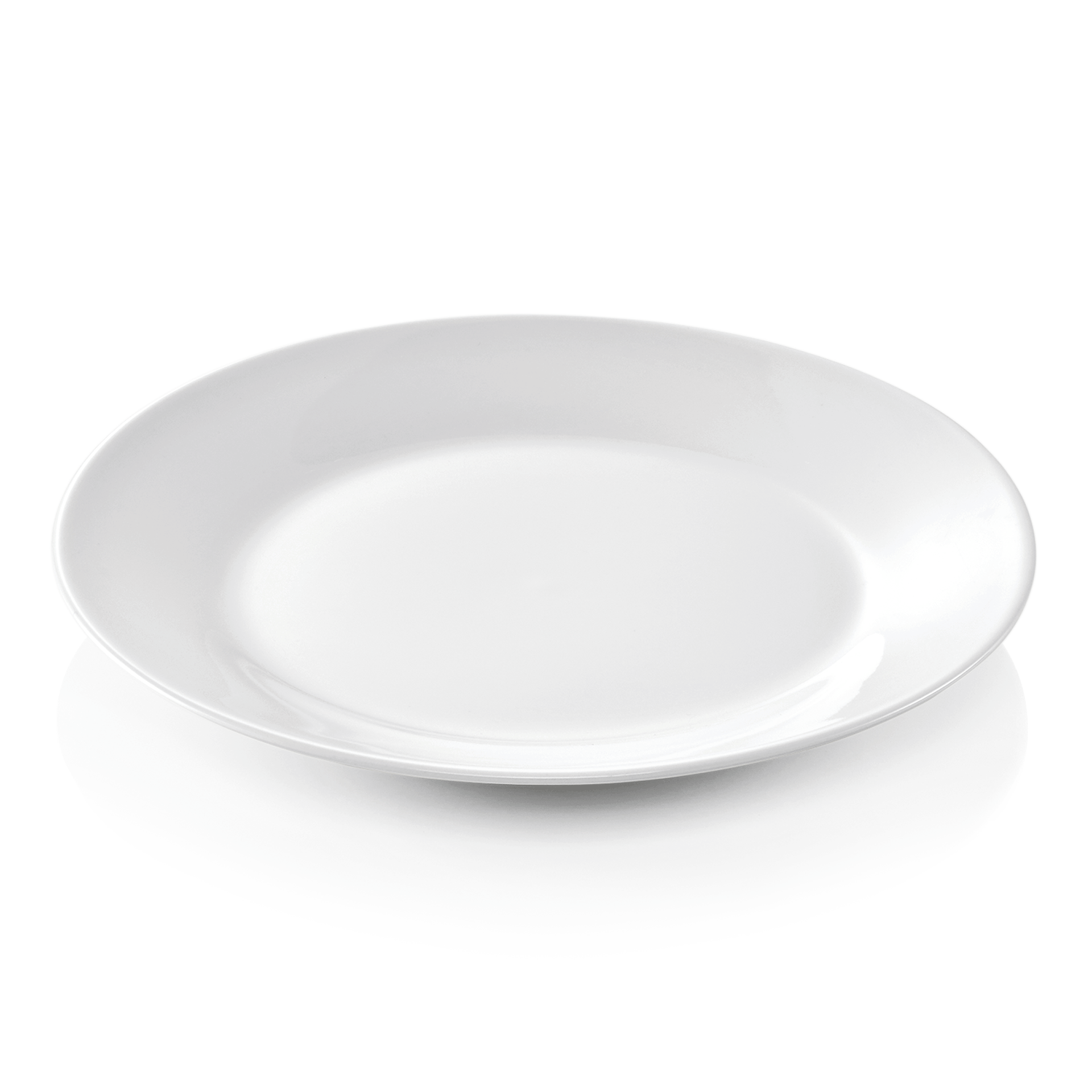 Bordenset, plat, diameter 19 cm, set van 12 stuks, porselein