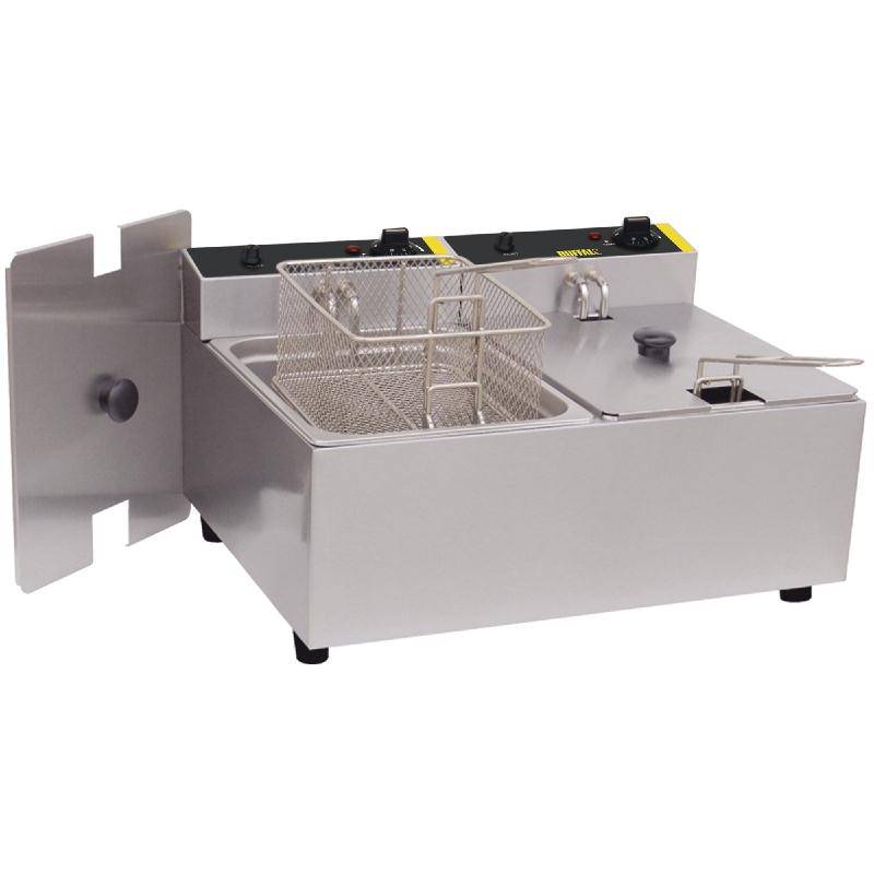 Friteuse Compact | 5+5 Liter | Incl. Manden en Deksels | 2x 2,8kW Friteuse Compact | 5+5 Liter | Incl. Manden en Deksels | 2x 2,8kW