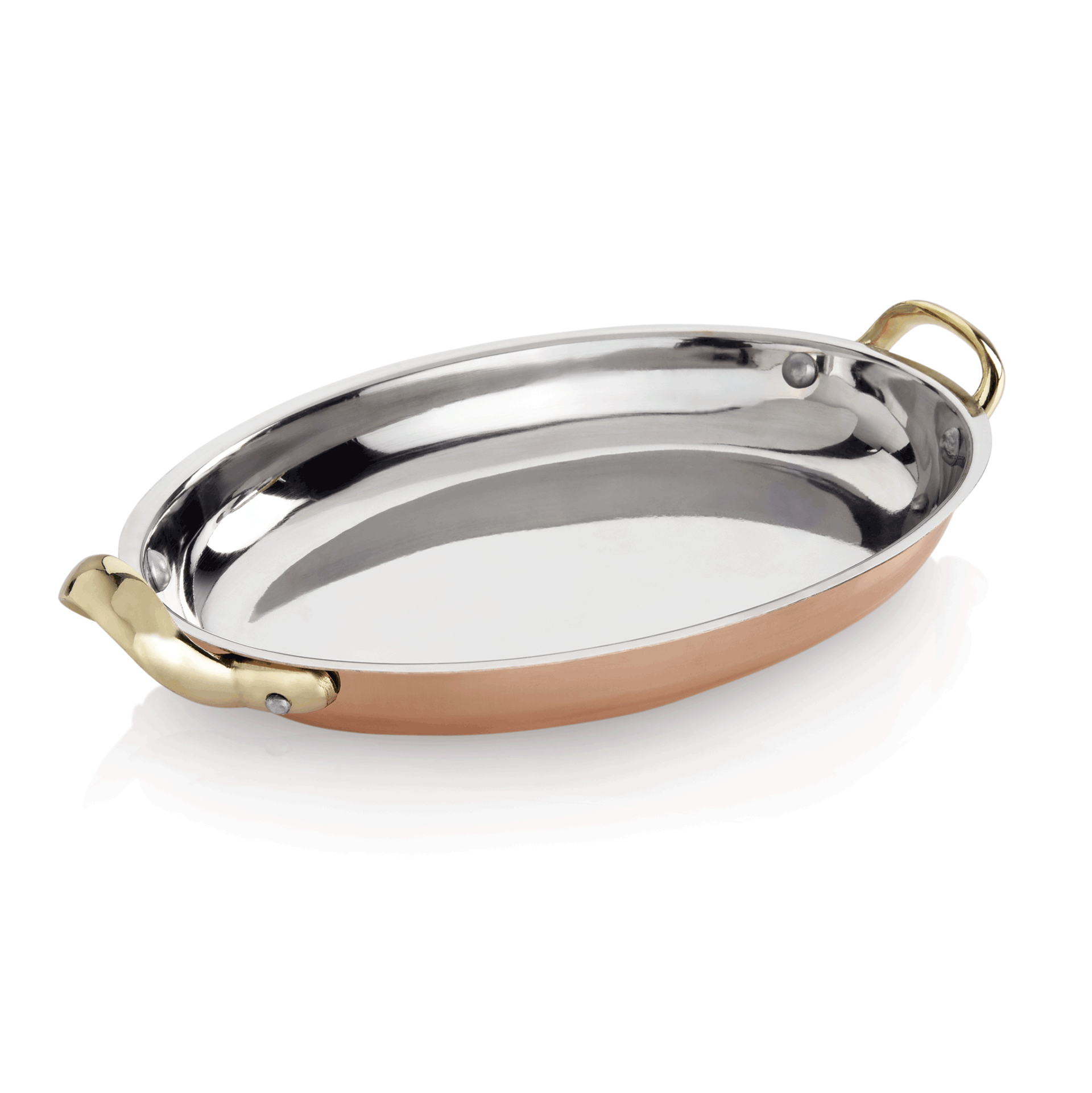 Serveerpan STEEL & STYLE AMBER, 35 x 22 x 4,5 cm, 1,6 l, koper, messing, roestvrij staal