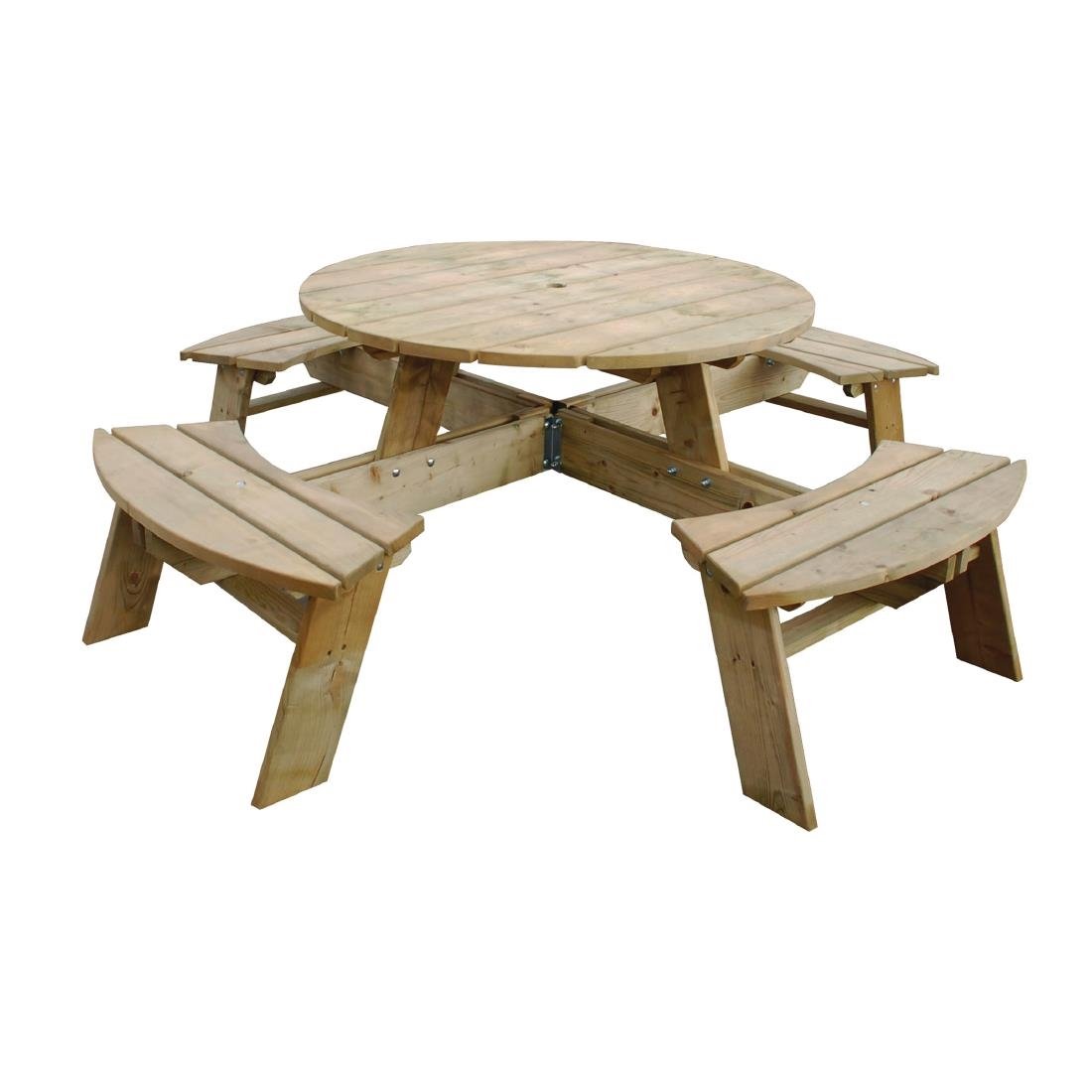Rowlinson Runder Picknicktisch aus Holz
