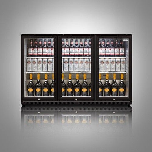Réfrigérateur Bar 3 Portes Noir | 301 Litres | Éclairage DEL | 1350x520x865(h)mm