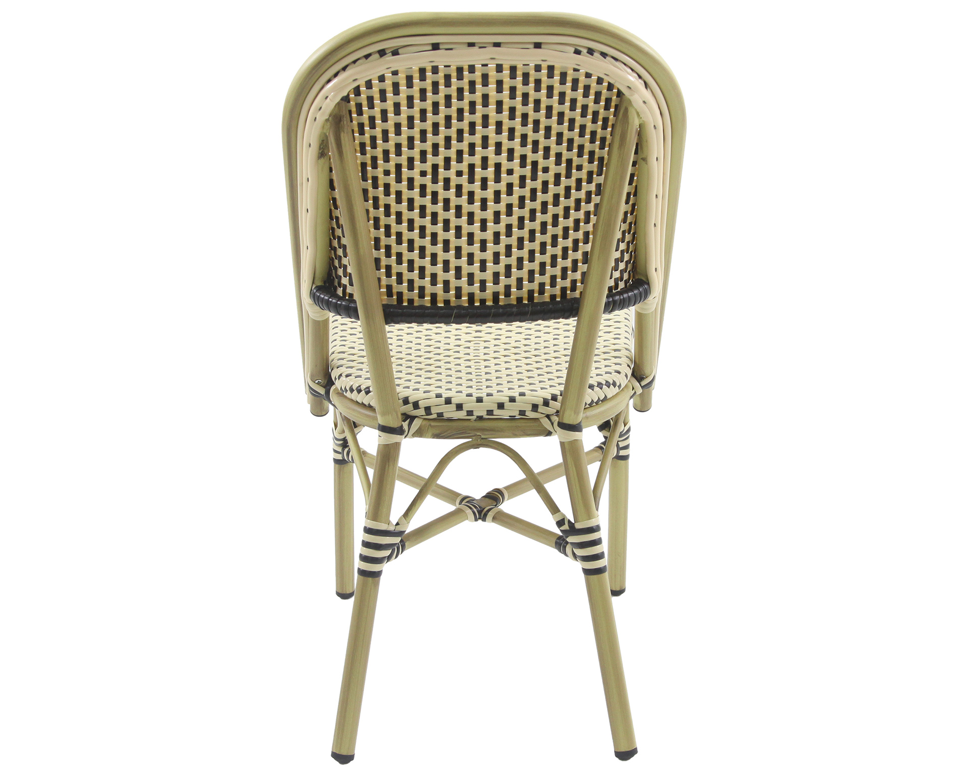 Chaise bistro Paris - rotin - bambou blanc/noir