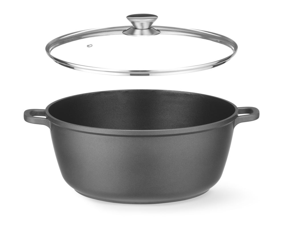 Cocotte avec revêtement antiadhésif - 7L - Noir - 367x290x(H)122mm